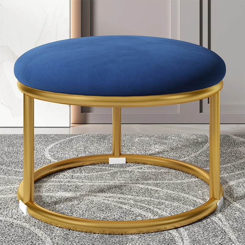 Nordic Metal Step Stool Modern Living Room Decorative Makeup Rectangle Bathroom Foot Stool Pedicure Tabouret Patio chair: Yellow