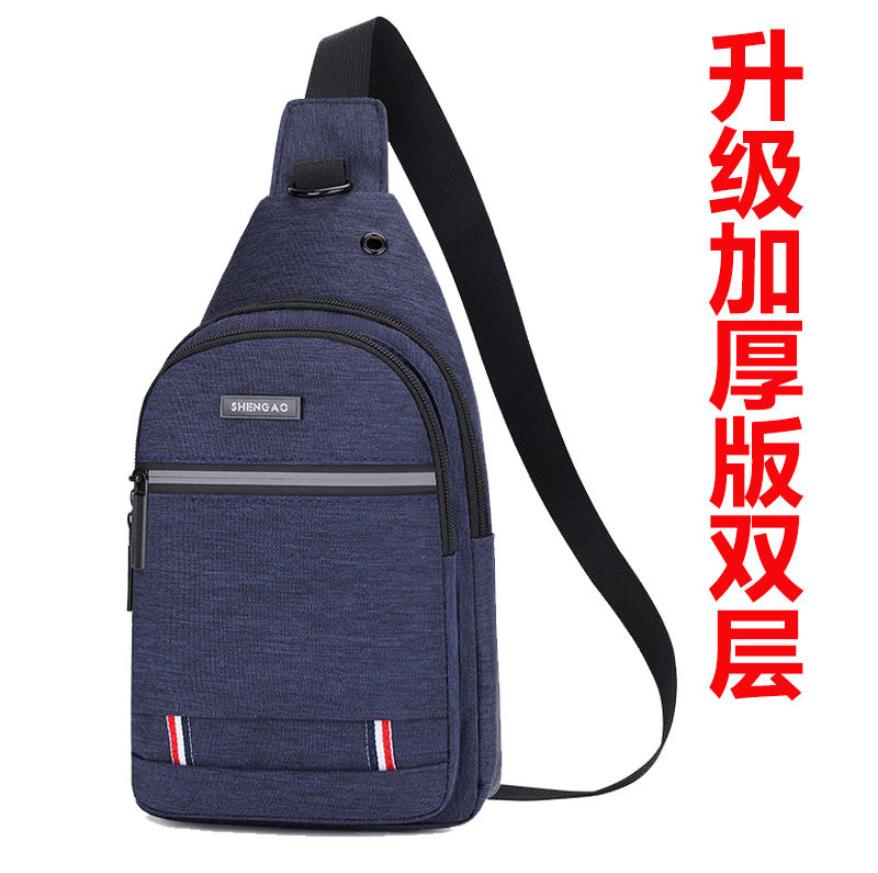Mannlig usb-lading skulder crossbody-vesker herre anti-tyveri brystveske gymtilbehør sport reisepakke veske: 8905 blå