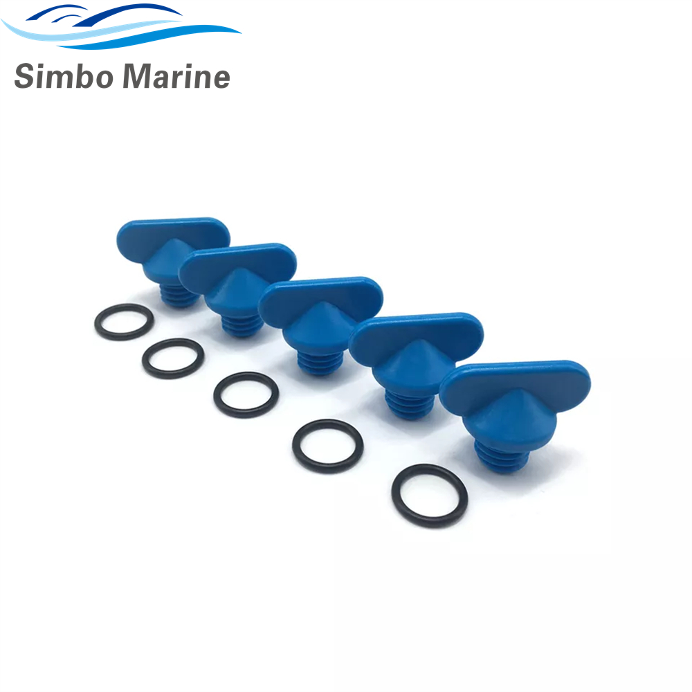 MerCruiser 5PACK 4.3 5.0 6.2 350 496 MAG Manifold Block Drain Plug Screws 22-806608A02