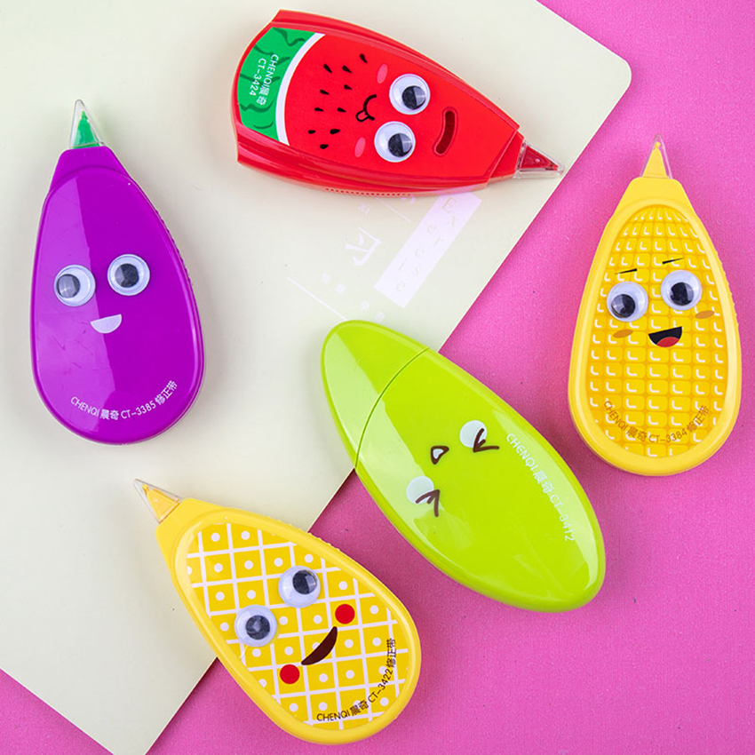 Cartoon Correction Tape Corrector Students Kawaii Animal Fruit Stationery Modified Altered Tape School Rewards Office Supplies
