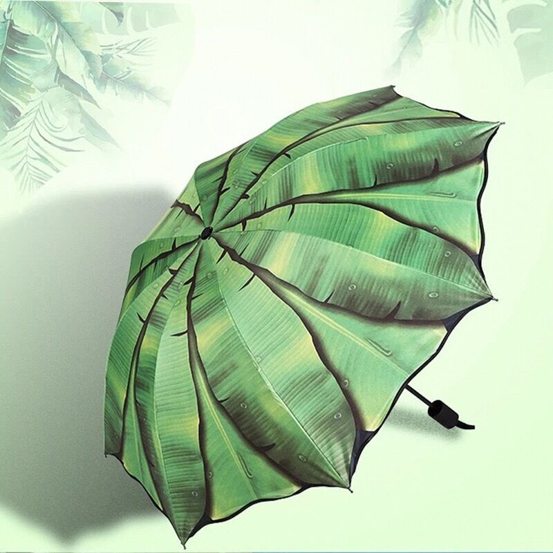 Banana Leaf Umbrella Rain Women uv Protection Leaf Umbrella For Men Women Windproof Foldable Umbrellas Female: B