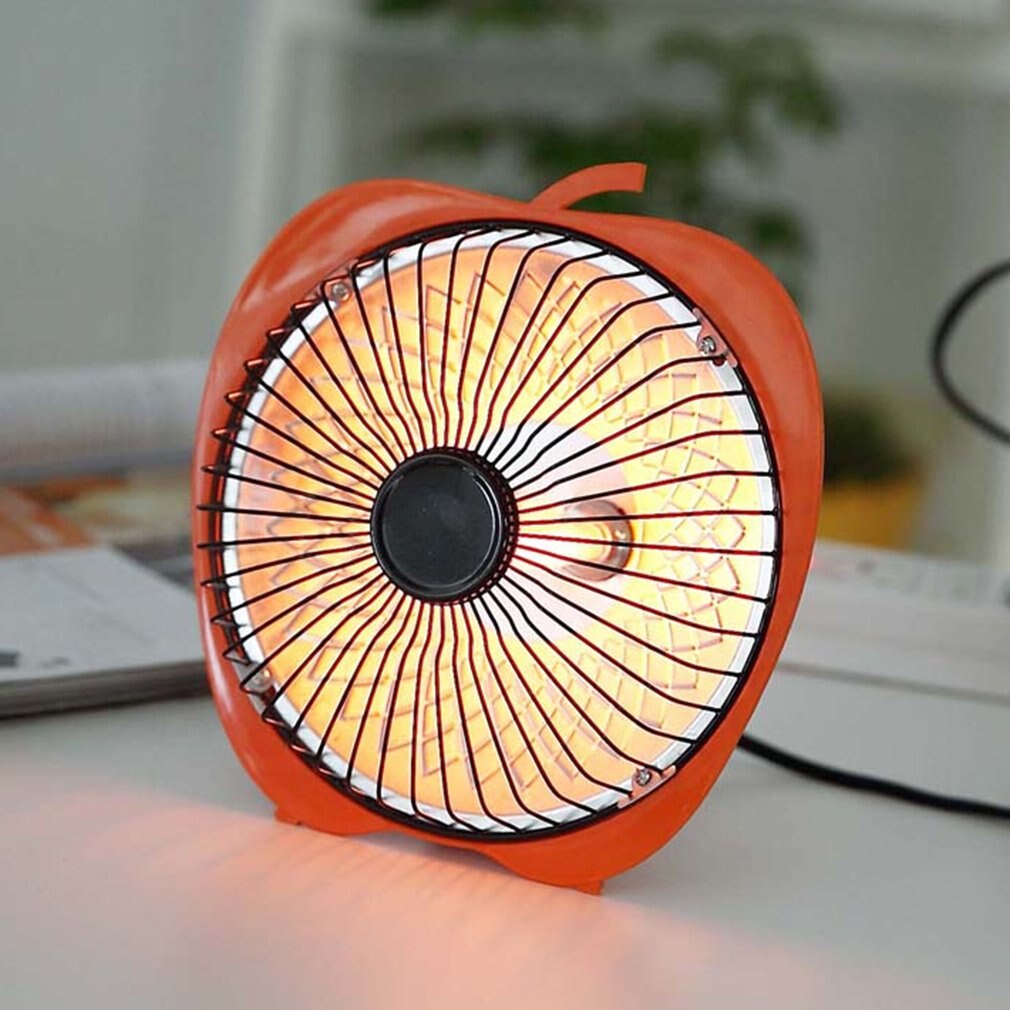 Winter mini elektrische kachel zonne-energie 6 inch cartoon elektrische kachel kantoor desktop kachel kleine kachel ventilator oranje
