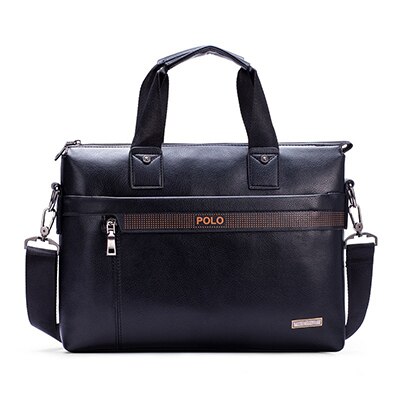 De Simple Dot famosa de los maletín bolsa Ptgirl bolsa de ordenador portátil de cuero Casual Hombre bolsos de bandolera bolsa de мужские сумки: Black