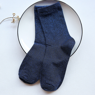 Chic frauen Neuheit Glitter Socken Gold Splitter Glänzenden Ankle Socken Casual Damen Helle Retro Sox Haufen Socke Weibliche Meias sokken: Navy blue