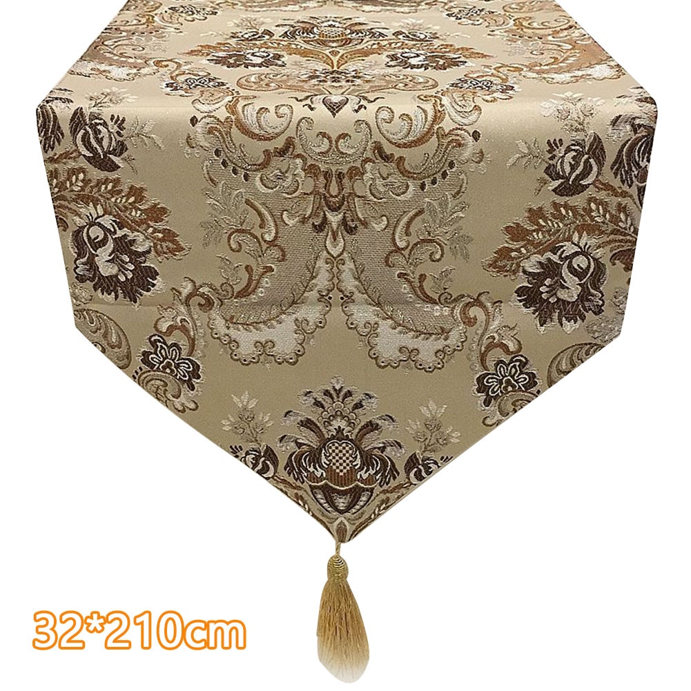 Kitchen Crafts Table Runner Restaurant Jacquard Weave Banquet European Style Home Decor Washable Dining Room For Wedding