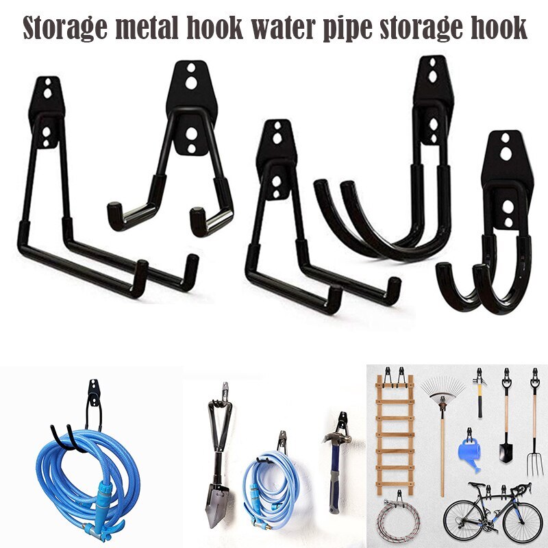 Heavy Duty Metal Hook Garage Storage Rack Wall Mount Bicycle Hanger Hooks Wall Mount Ladders Garden Tool Anti-slip Organizer