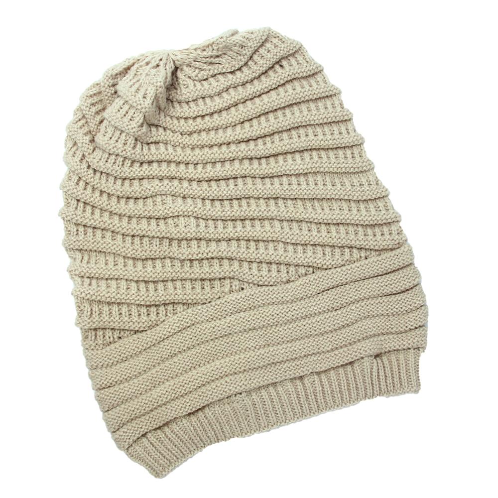 Damer efterår og vinter varm hætte strikket hat udendørs varm hat vinter hat til kvinder: B