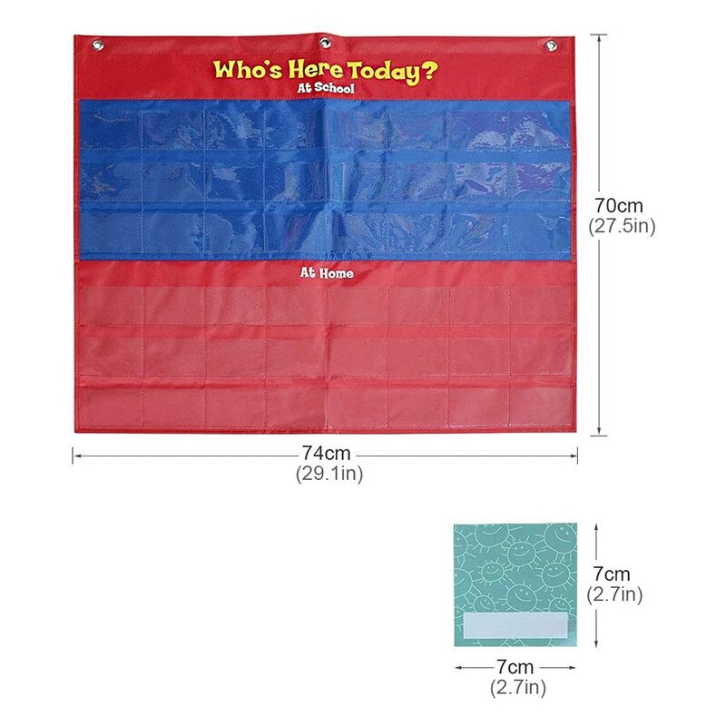 Kids Attendance Pocket Chart for Classroom Children Educational Tools