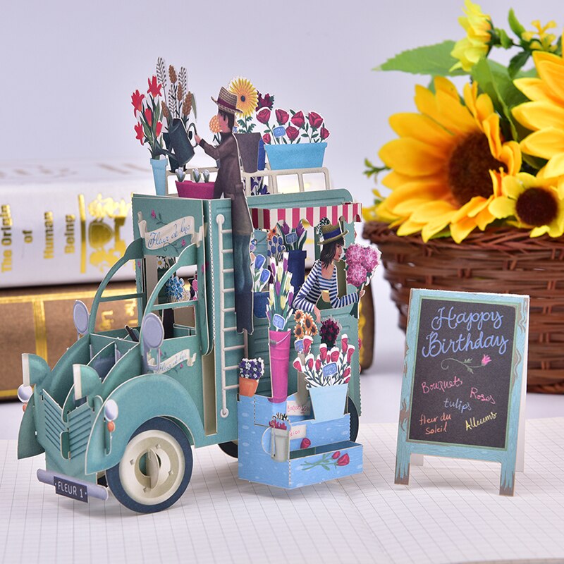 3D Pop UP Cards Birthday Graduations Card Fathers Day Card Souvenirs Lifelike Model For Boy Dad Kids Father