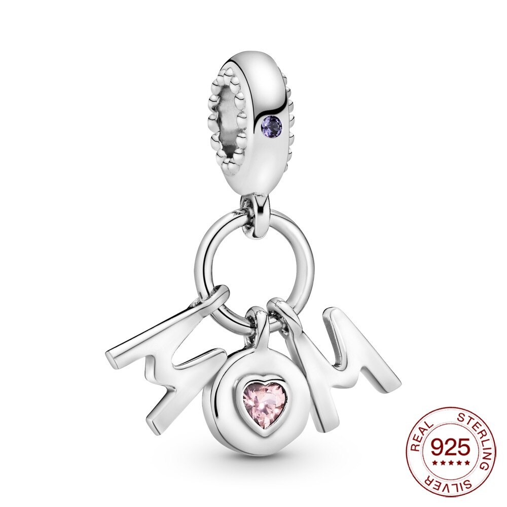 family silver charm 925 loving sister Dangle Charm family pendant Fit Original charm Nceklace for women jewelry: BMT066-A