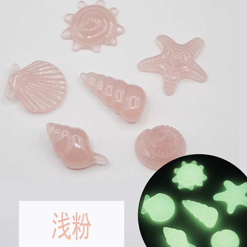20 stk simulerede brosten havdyrstykker fluorescens akryl uregelmæssig sten til glød i mørket legetøj: 5