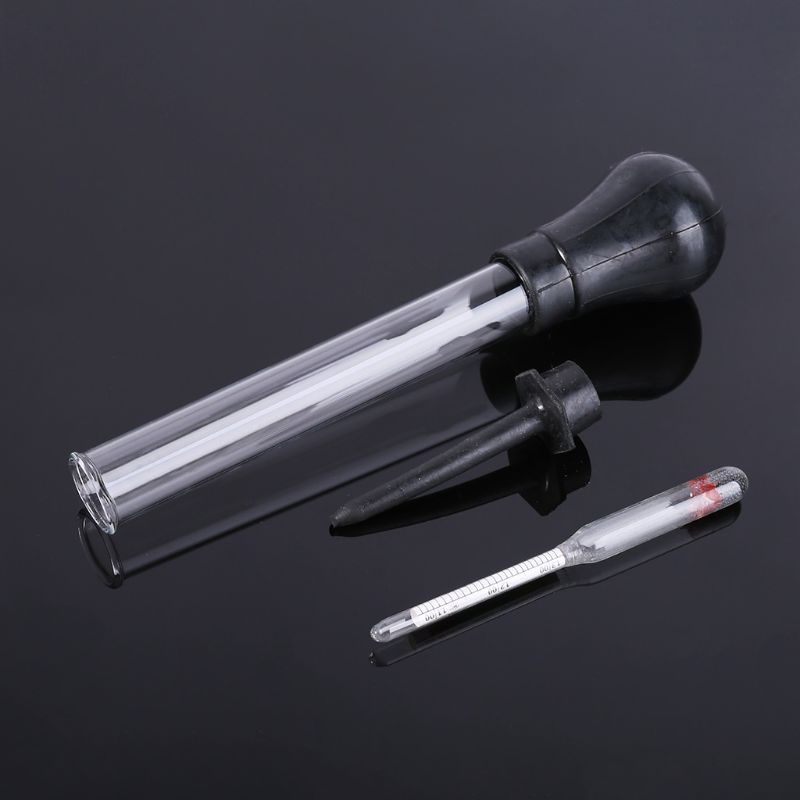 Testeur d'hydromètre de batterie noir, Zone colorée 1.1 – 1.3, électrolyte acide plomb, hydromètre inondé