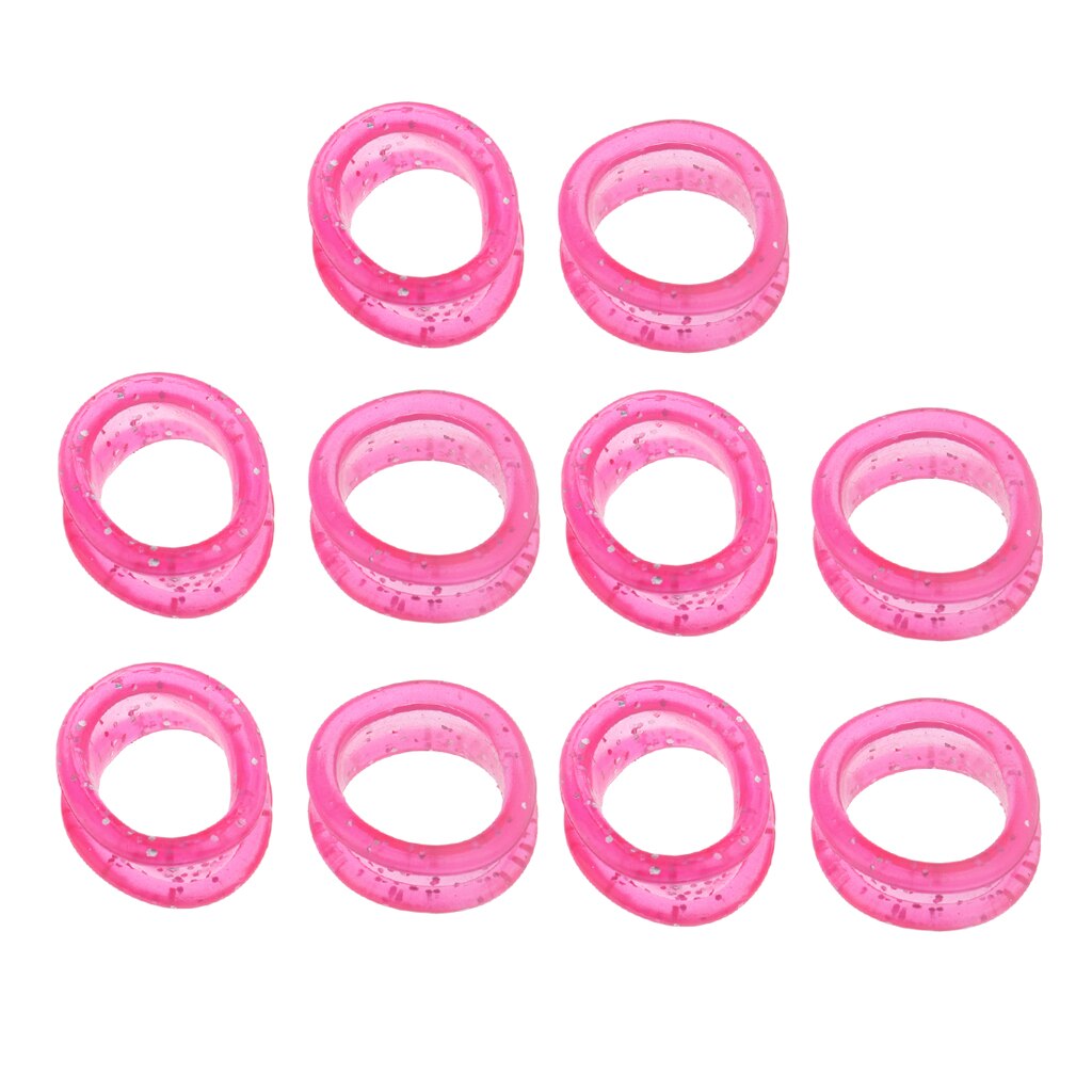Lote de 10 unidades de tijeras para peluquería en colores surtidos, anillos de sujeción para dedo, insertos de goma blanda para anillos: Pink