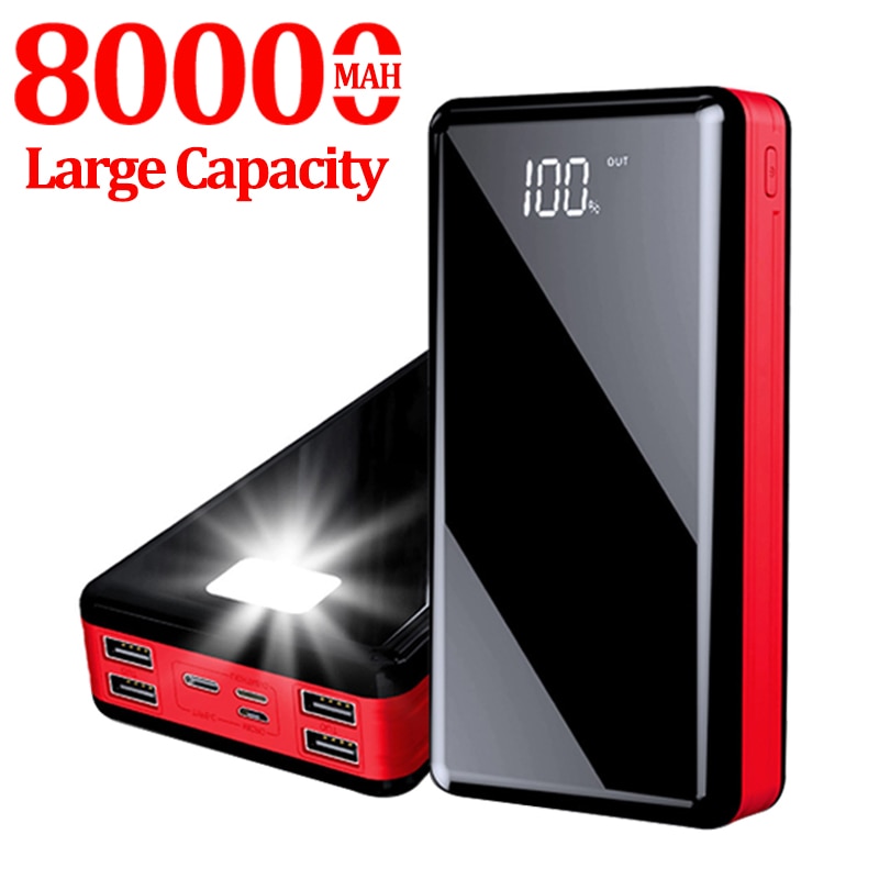80000Mah Power Bank Draagbare Led Digitale Display Externe Batterij Voor Iphone Samsung Xiaomi Oplader Powerbank