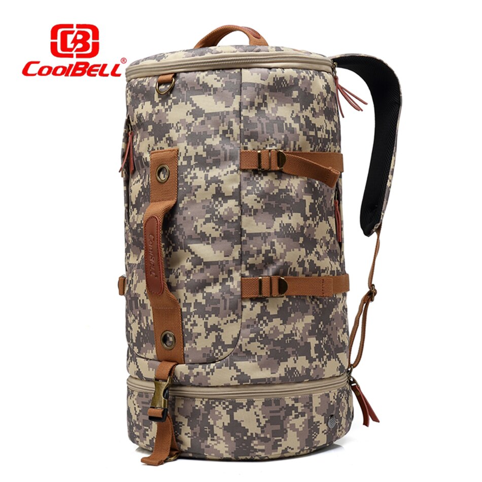 men's backpack round bucket outdoor travel backpack large capacity multi-function outdoor sports backpack