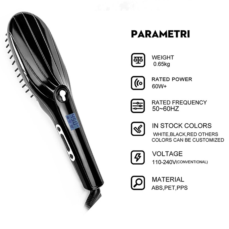 Brosse lissante à vapeur ukliss, peigne lissant pour cheveux, peigne lissant pour barbe en céramique, outil de coiffure
