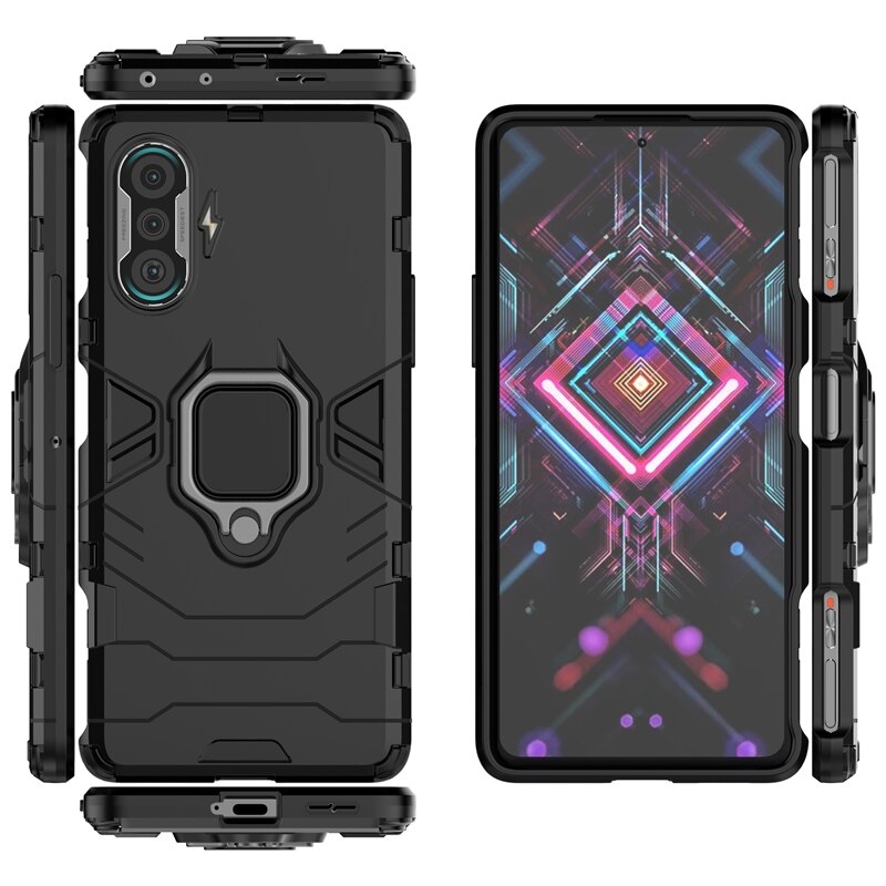 Funda de teléfono para Xiaomi Redmi K40 Gaming, carcasa con anillo magnético y soporte, a prueba de golpes, Armadura