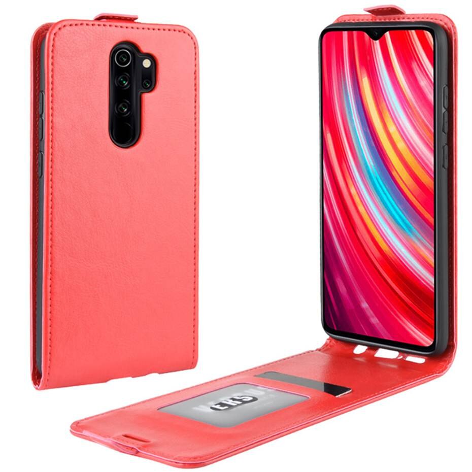 Luxe Verticale Flip Cover Voor Redmi Note 8 Pro Pu Leather Case Voor Xiaomi Redmi Note 8 Pro Coque Flip wallet Leather Case: Redmi Note 8 Pro / Red