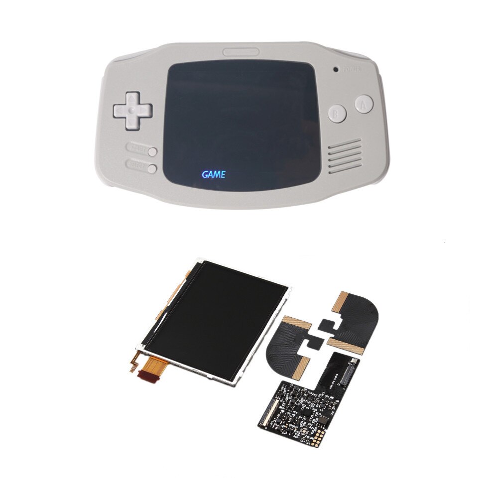FUNNNYPLAYING For Gameboy GBA Advance ITA AGB RETRO PIXEL TFT BACKLIGHT KIT Memory Brightness Adjust The Display With Shell: GREY ITA