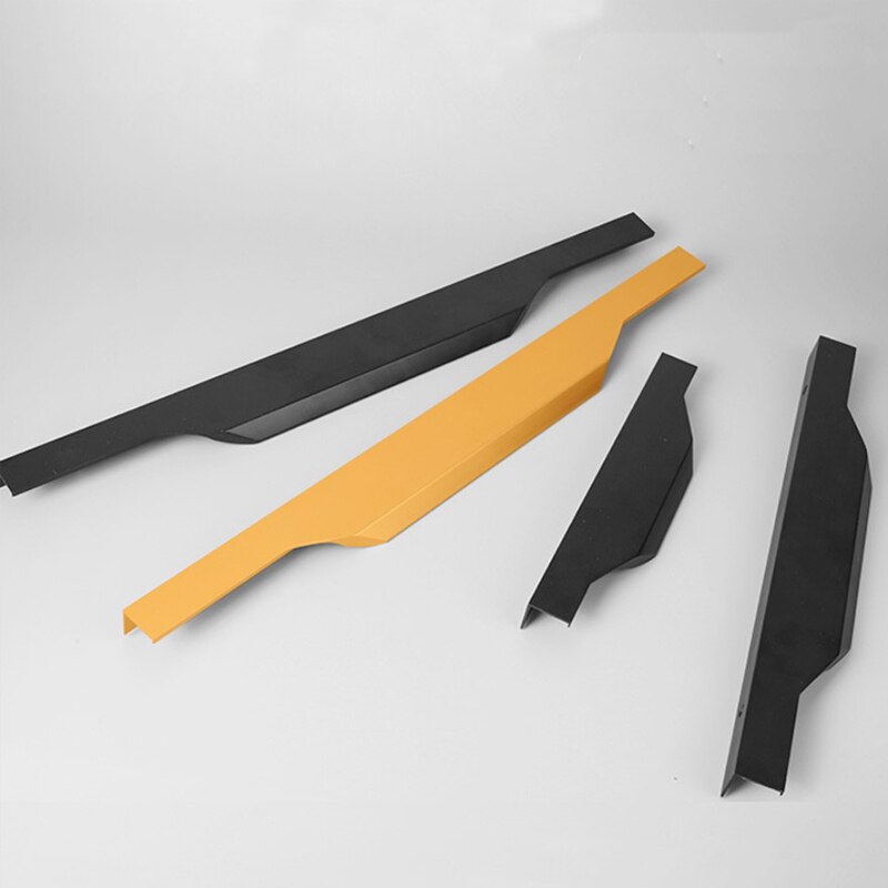 Gold Edge handle Black long handle No groove Drawer pulls Furniture wardrobe doorknob Kitchen bathroom cabinet hardware 30-150cm