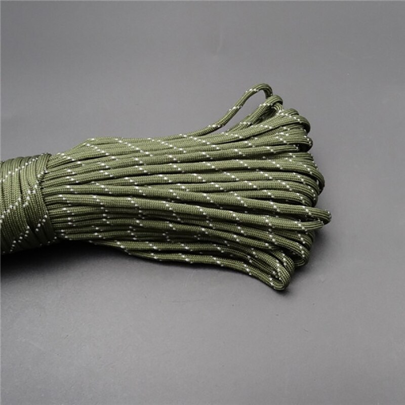 100 Meter Paracord Reflecterende 4 Mm 7 Strand Paracord Core Outdoor Camping Corda Parachute Cord Lanyard Tent Touw Multifunctionele