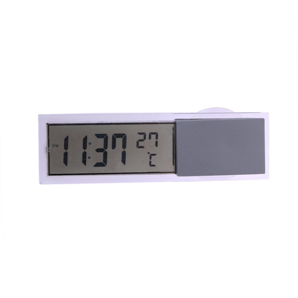 Mini 2 in 1 Digitale Klok Thermometer met auto klok + auto thermometer Functie Aangedreven door AG10 knop Batterij met zuignap