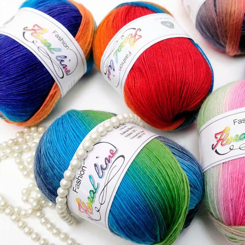 Regnbue 100g bolde garn baby strikning super blød uld tråd chunky strikket håndværk bulky hånd sweater hæklet