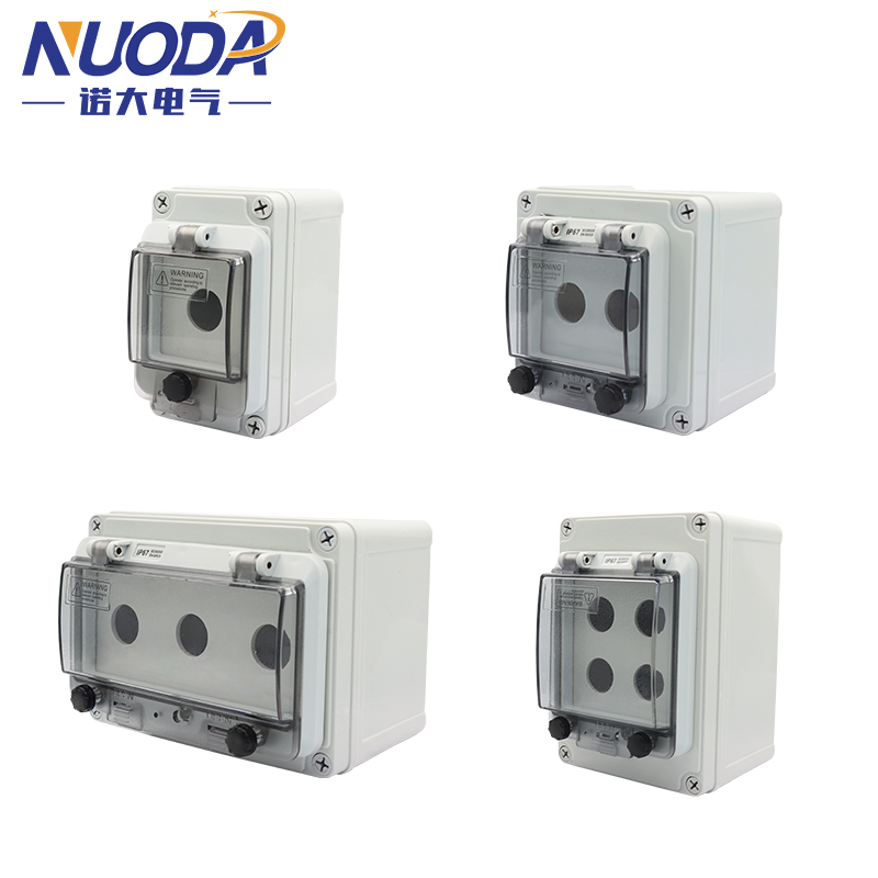 Emergency Stop Control Box Outdoor Button Switch Box With Protective Cover Waterproof Urgent Stop Button Control Box IP67