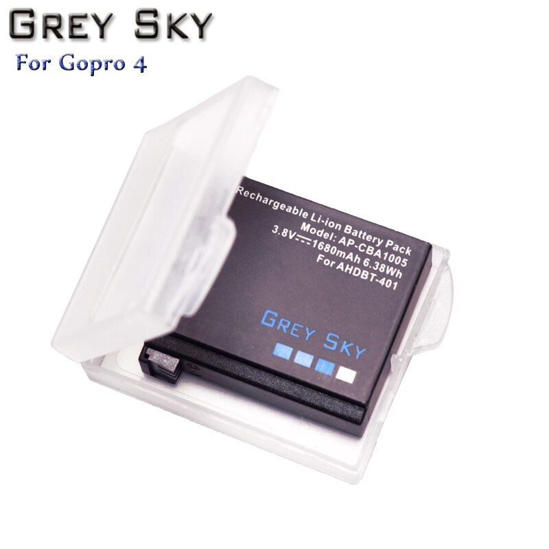 4 Uds. Batería AHDBT-401 de 1680mAh para Gopro Hero 4 batería AHDBT401 go pro 4 + cargador USB LED de 3 puertos para cámara GoPro Hero4 HERO4