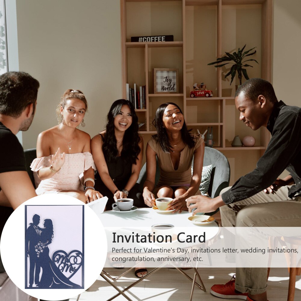 10pcs Wedding Invitations Bride Groom Lovely Paper Invitations Cards