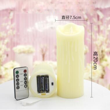 Real wax led candle Flameless candle lamp battery operated with timer Amazing life-like flickering flame Real wax: 20cm with Timer