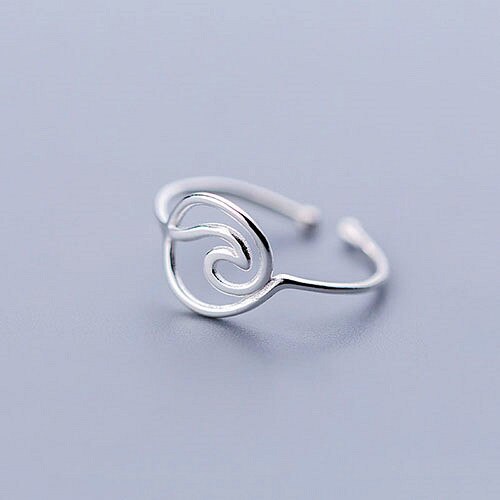 INZATT Real 925 Sterling Silver Zircon Round Triangle Cross Adjustable Ring For Women Fine Jewelry Punk Accessories: RY206