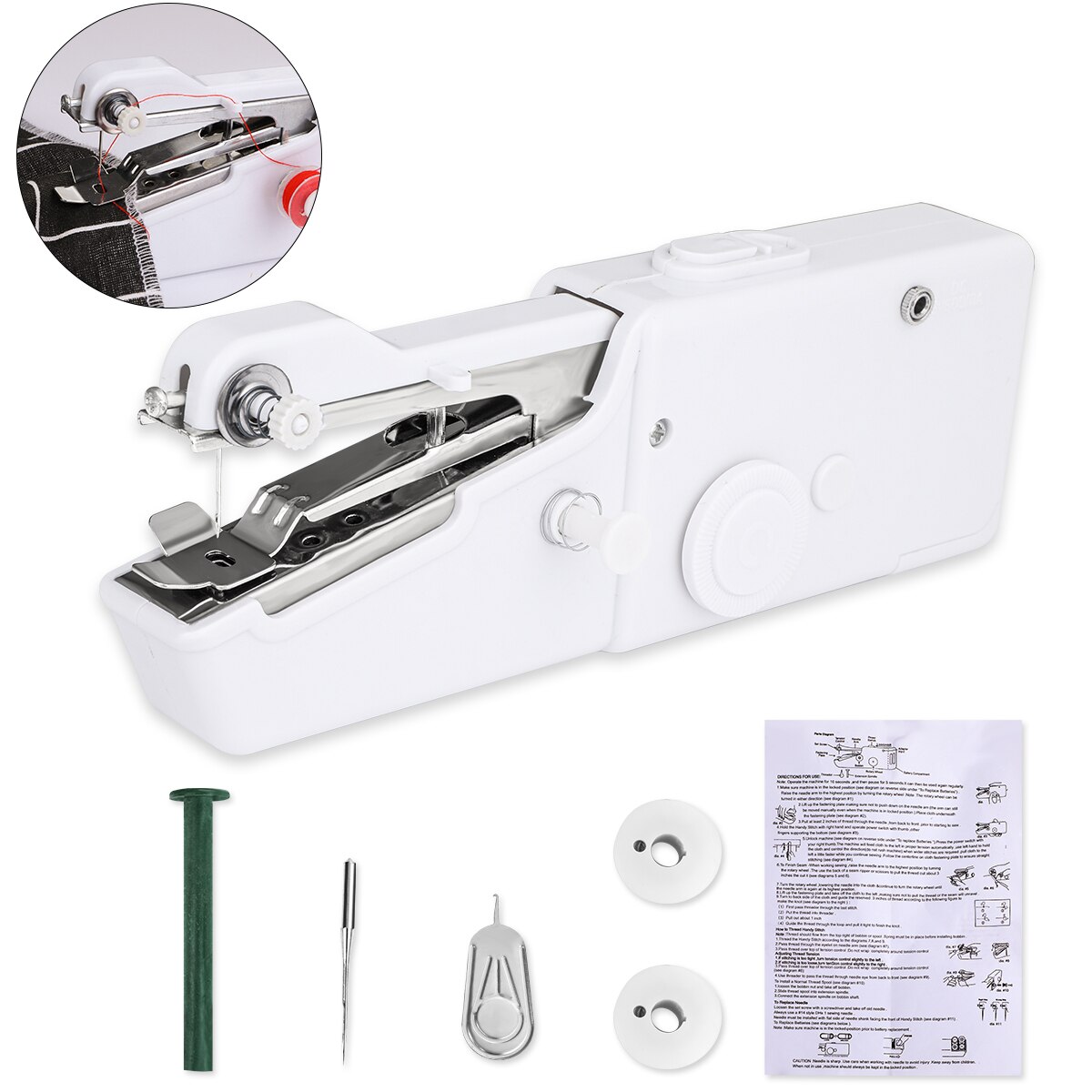 Handige Elektrische Tailor Machine Draagbare Huishoudelijke Mini Quick Stitch Naaien Handwerken Cordless Kleding Stoffen: 2