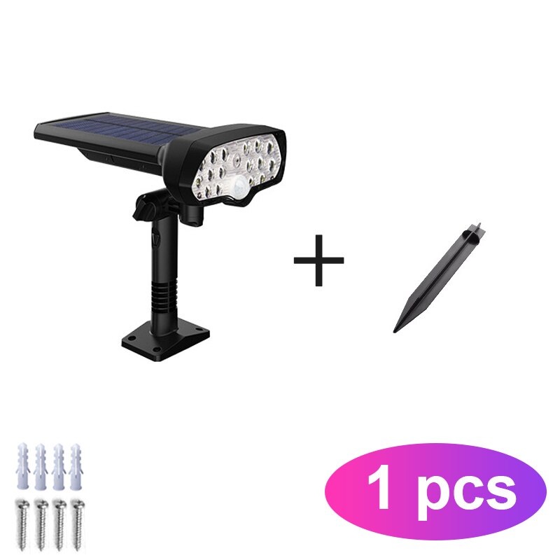 17 LED Motion Sensor Solar Garten Lichter IP67 Wasserdichte Solar Powered Wand Lichter 2-in-1 Wireless Outdoor landschaft Scheinwerfer: B-1 pcs
