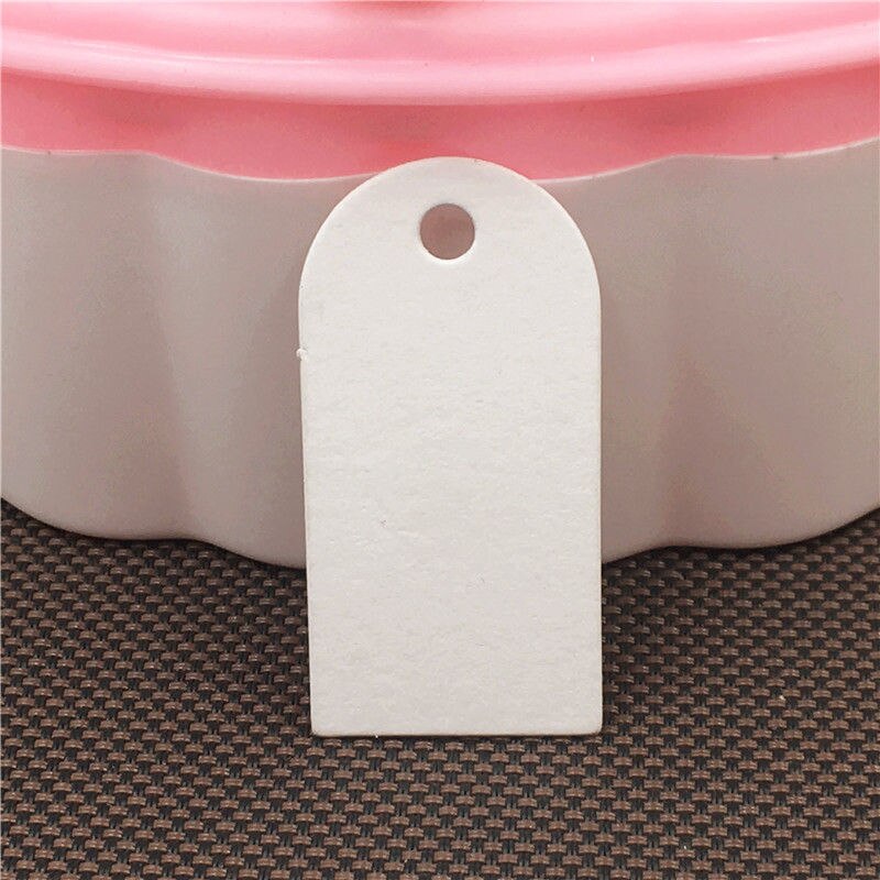 100 unids/lote artesanía de etiquetas colgantes para ropa zapatos y bolsos etiquetas respetuoso del medio ambiente etiquetas, tarjetas de nota de papel de etiquetas de precio: White 4x2cm