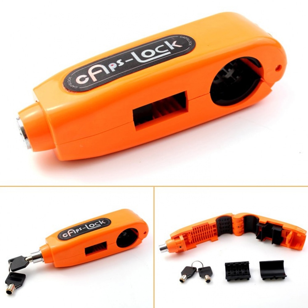 Universal Bicycle Motorcycle Lock Scooter Handlebar Safety Lock Brake Throttle Handle Anti-theft Safety Lock: Orange