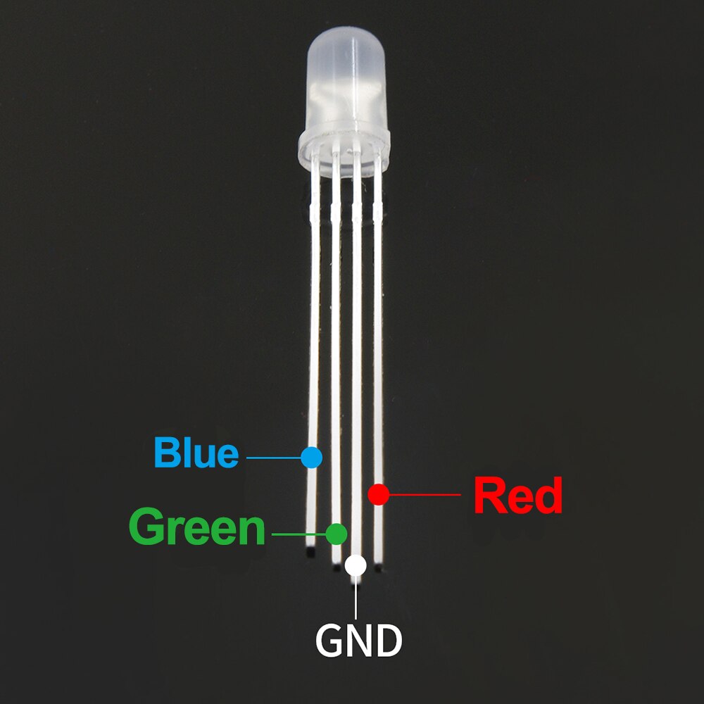 100 kpl monivärinen 4 pin 5mm rgb led diodi valolamppu kolmivärinen pyöreä yhteinen anodi led  f5 valodiodi punainen vihreä sininen