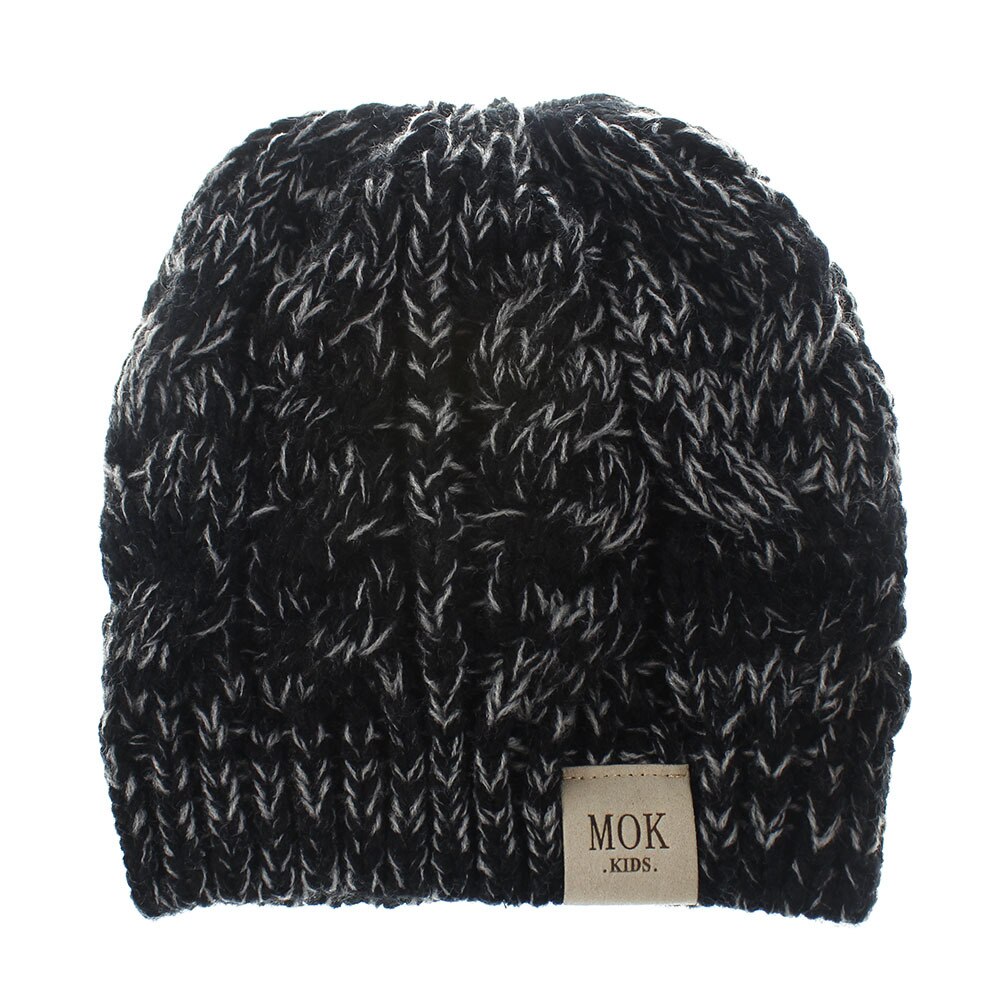 Bonnets en queue de cheval pour enfants, chapeau tricoté pour filles, unisexe, couleur unie,: Gris foncé