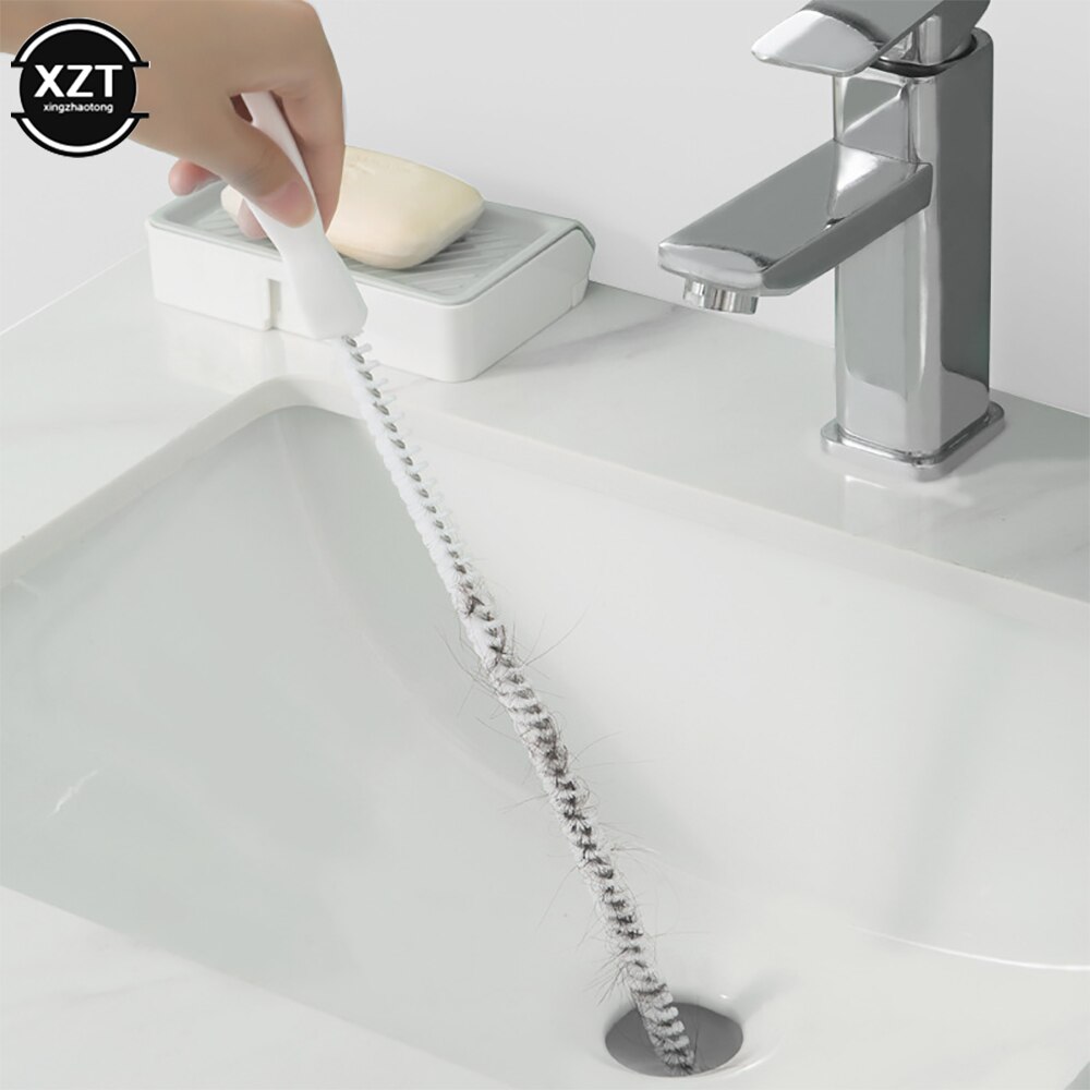 Cepillo de dragado de tuberías para baño, limpiador de drenaje Flexible, herramienta removedora de agujeros, tapón de zueco,