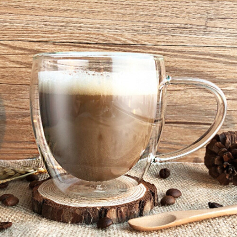 250/350/450ml dubbel vägg värmebeständigt glas kopp kontor kaffe te handtag mugg whisky vin mugg handtag bar hem klubb drinkware