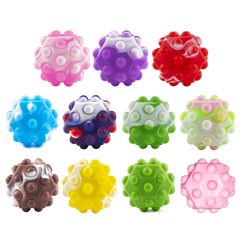 Pop Ball Fidget Toy 3D Fidget Ball Push Bubble Help People Relieve Stress Interactive Sensory Toy Non-toxic Harmless