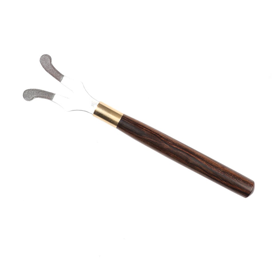 Te klip gaffel med træhåndtag tekande varmeisolering støbejern hoved kaffe tekande jern pot tilbehør: Sølv