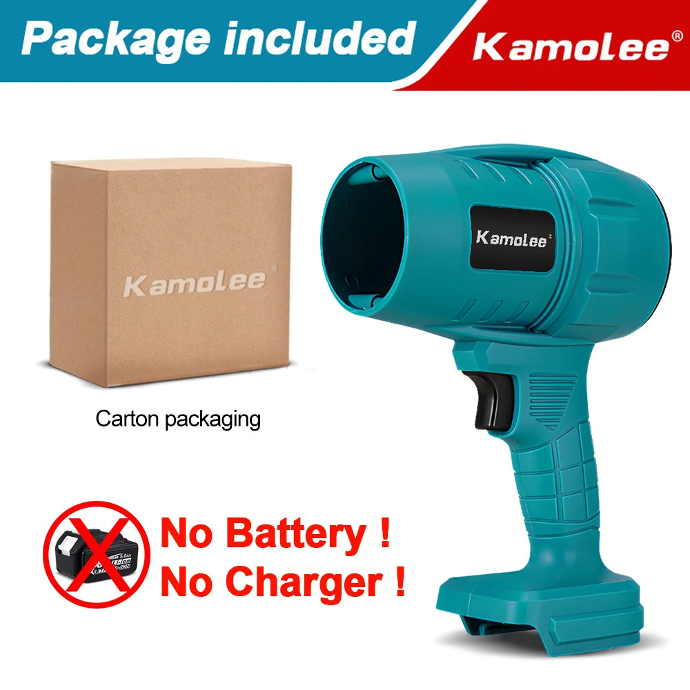 Kamolee 200 m/s Turbo-Jet-Lüfter, 2000 W, kabelloses elektrisches Luftgebläse, heftiges Hand-Elektrowerkzeug für 18-V-Akku von Makita: Brown