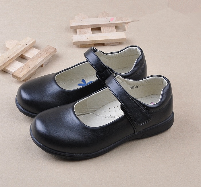 Girls Shoes For Children'S Black Leather Shoes Kids Baby Classic Student Single Glowing Shoe School Choral Performance Shoes