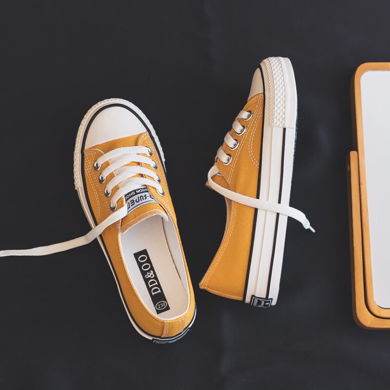 Femme chaussures été nouvelle toile peu profonde chaussures femme chaussures plates décontracté Simple femmes décontracté blanc chaussures baskets respirant
