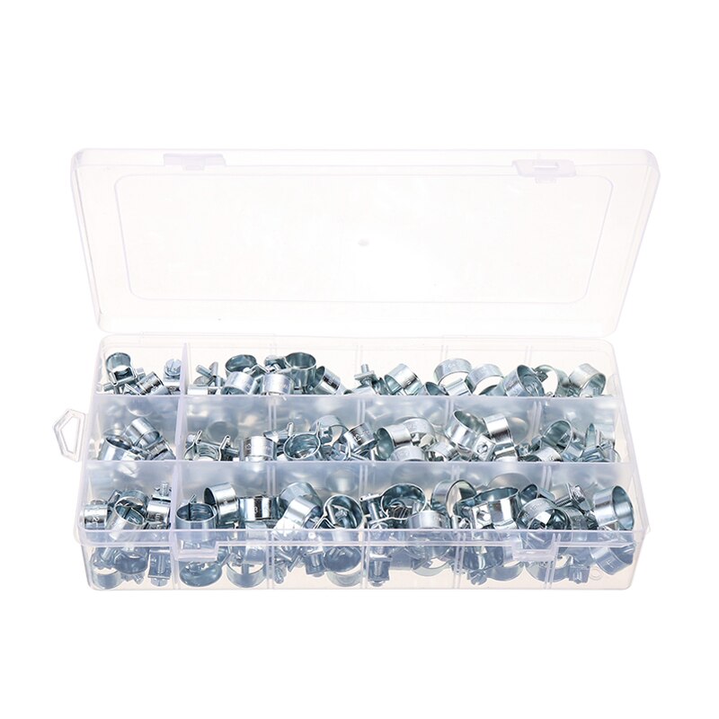 Mayitr 135pcs Galvanized Metal Hose Clamp 8-18mm Screwdriver Hose Clamps for Auto Cooling System Assortment