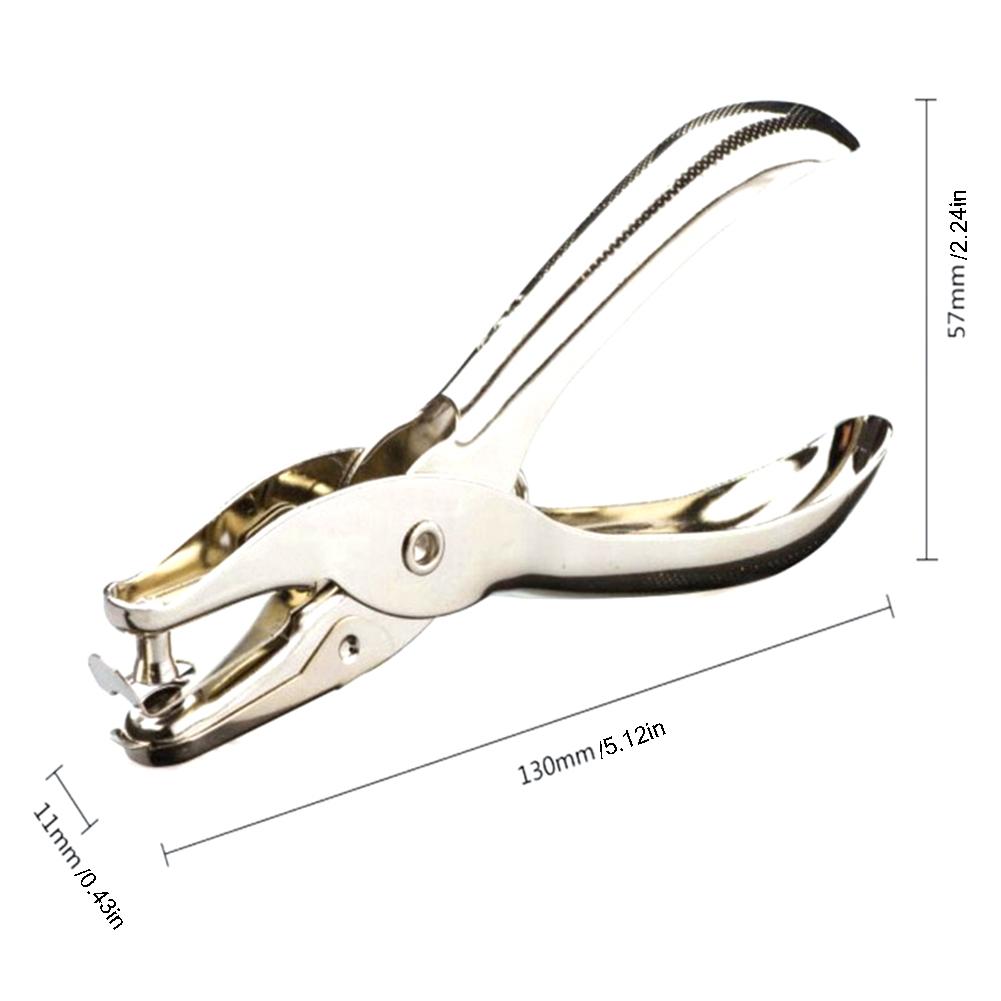 Hand-held Puncher Art Sheet Punch Card Cutting Punch Tool 6MM Convenient Chrome Hole Puncher Office School Supplies