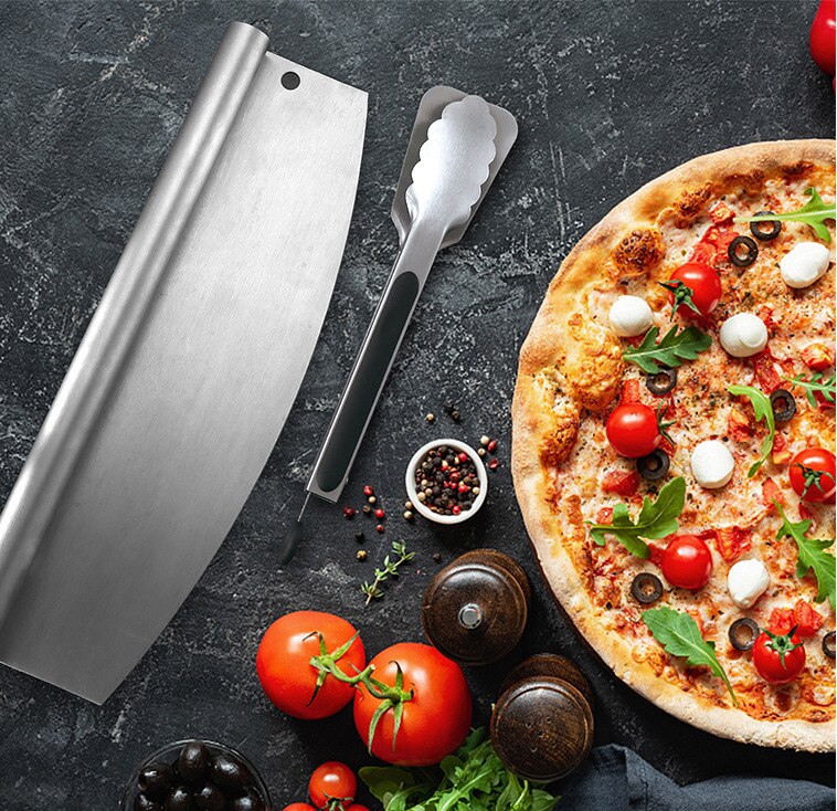 35CM Kitchen Pizza Cutter Stainless Steel PP Handle Pizza Cutter Dough Slicer Pie Pizza Cutter Food Tongs Kitchen Cocina
