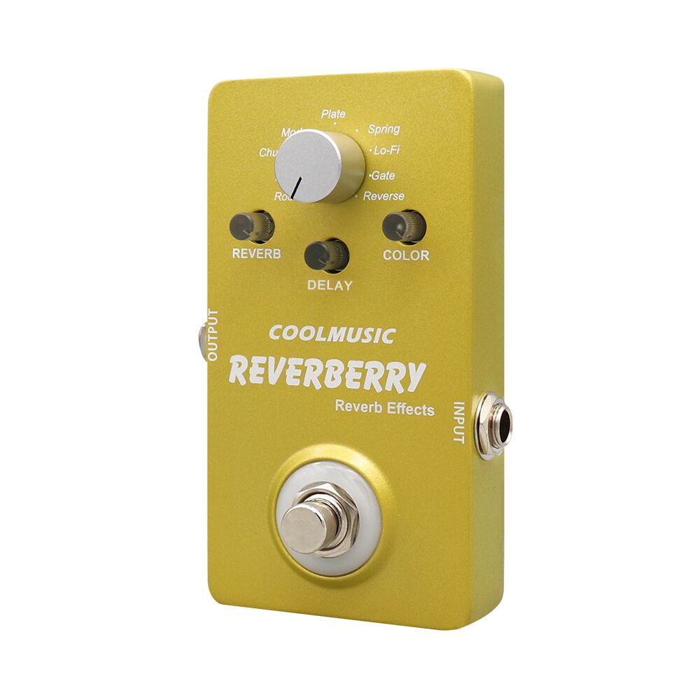 Pedal de efectos de reverberación Digital de guitarra eléctrica COOLMUSIC A-RE01 con 9 efectos de reverberación accesorios de guitarra de Metal de Bypass verdadero