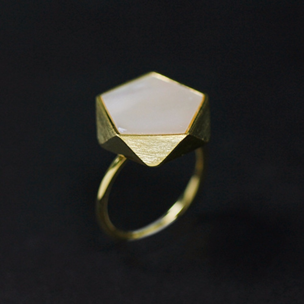 Lotus Fun Real 925 Sterling Silver North European Style Geometric Angles Fine Jewelry Rings for Women